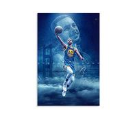 Stephen Curry - Póster de baloncesto deportivo, 8 lienzos para decoración de pared, impresión artística para oficina, sala de estar, dormitorios, hogares, regalos para novio y hombre, 50 x 75 cm
