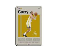 Stephen Curry - Póster retro de metal de hojalata, arte elegante, pintura de hierro, bar, cueva de personas, cafetería, familia, garaje, póster decorativo de pared, 20 x 30 cm