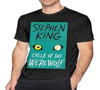 Stephen King Book Cover T Shirt Men's Fashion Cotton Crew Neck Short Sleeve Tunics T-Shirt Black XXL