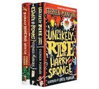 Stephen Mangan Collection 3 Books Set (The Unlikely Rise of Harry Sponge, Escape the Rooms & The Great Reindeer Rescue)