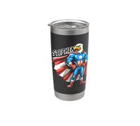 Stephen USA Eagle - Superhéroe patriótico para niños con nombre Stephen Vaso térmico de acero inoxidable de doble pared