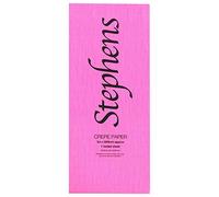 Stephens Papel crepé de color rosa, 40% elástico, 3 m x 0,5 m, papel de calidad, ideal para manualidades, envoltura de regalos, collages, cadenas de papel y vitrales, resistente para proyectos de