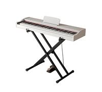 STEPHM Teclado de Piano 88 Teclas Piano Digital de tamaño Completo Sensible al Tacto for Principiantes Soporte for Piano eléctrico Midi Incluye Pedal de sostenido, Soporte for Piano (Color : White)