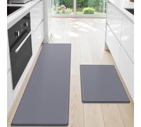 StepLively Alfombrillas de cocina, 2 piezas de 17.3 x 30 pulgadas + 17.3 x 70 pulgadas, color gris