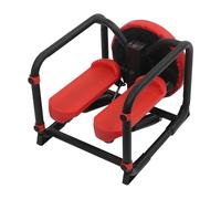 Stepper multifunción con asiento, 42 x 34,5 x 32 cm, mini stepper deportivo, hasta 150 kg, para casa, apartamento, oficina, salón, dormitorio (negro, rojo)