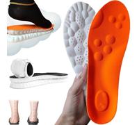 Steppers Insoles for Women Men,2025 New 4D Cloud Soles for Women-Stepprs Massage Insoles, Ultra Comfort Trim to Fit Steppers Insoles with Arch Support (Orange, Men 4-4.5/Women 5.5-6)