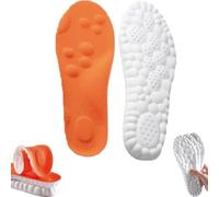 Steppers Insoles, Steppers Comfort Boosting Massage Insoles, 4d Memory Foam Insolesinsoles, Comfy Insoles With Arch Support For Men And Women (Orange, 7-8)