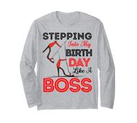 Steppin' Into My Birthday Like A Boss Tacones Altos para Mujer Sexy Manga Larga