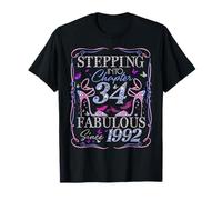 Stepping Into 34 Fabulous Since 1992 34th Birthday Women Camiseta
