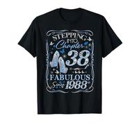 Stepping Into 38 Fabulous Since 1988 38th Birthday Women Camiseta