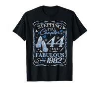 Stepping Into 44 Fabulous Since 1982 44th Birthday Women Camiseta