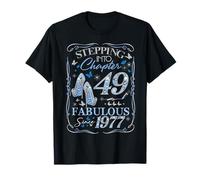 Stepping Into 49 Fabulous Since 1977 49th Birthday Women Camiseta