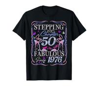 Stepping Into 50 Fabulous Since 1976 50th Birthday Women Camiseta