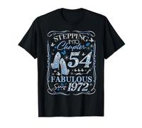 Stepping Into 54 Fabulous Since 1972 54th Birthday Women Camiseta