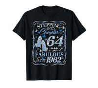 Stepping Into 64 Fabulous Since 1962 64th Birthday Women Camiseta