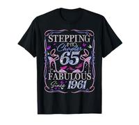 Stepping Into 65 Fabulous Since 1961 65th Birthday Women Camiseta