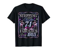 Stepping Into 71 Fabulous Since 1955 71st Birthday Women Camiseta