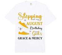 Stepping into My August Birthday Mujeres Niñas Señoras Divertido Comfort Colors Adult Heavyweight T-Shirt