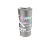 Stepping into My August Birthday Mujeres Niñas Señoras Divertido Vaso térmico de acero inoxidable de doble pared