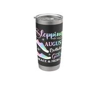 Stepping into My August Birthday Mujeres Niñas Señoras Divertido Vaso térmico de acero inoxidable de doble pared