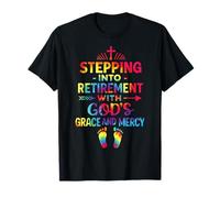 Stepping Into My Retirement with God'S Grace and Mercy Camiseta