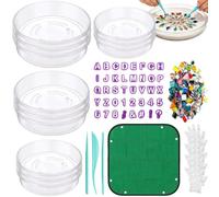 Stepping Stone Mold - 4-Size Set | DIY Concrete Paver | Reusable PP Round Trays with Mosaic Tile, Letters & Numbers, Complete Craft Kit with Gloves for Garden Path