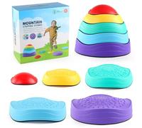 Stepping Stones For Kids - ABS 5 Piece Set Assorted Sizes | Non Slip Sensory Balance Stones, Kids Stepping Stone Outdoor Indoor Play Equipment | For Kid Ages 3 To 12 Coordination Garden Play