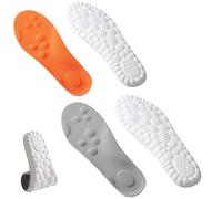 Stepprs Cloud Soles,Soft Mega Comfort Shoe Insoles,Memory Foam Insoles with Arch Support for Men and Women (Grey+Orange, 39-40)
