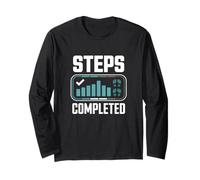 Steps Completed Reto 10k Pasos Diario Fitness Manga Larga