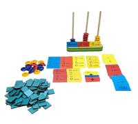 StepsToDo Tarjetas de expansión de números y ábaco de valor posicional de madera. Para el aprendizaje conceptual del sentido numérico, suma, restas, conceptos para niños