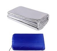 Stera del Piso de Camping de Aluminio a Prueba de Humedad de Doble Cara, Impermeable y Aislante, Tapete de Picnic, Tapete de Camping para Tienda de Campaña de Playa y Camping(90x200cm)