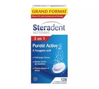 Stéradent - Pureza Cleansing Tablets 128 Comprimidos Activos - Lot De 3 - Precio Por Lote - Entrega Rápida