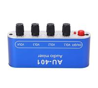 Stereo 4 Entrada 1 Mezclador de Audio de Salida 4 en 1 Fuera de la Línea Auriculares Amplificador de Auriculares DC 5-12V 3.5 Mm Corriente Alta con Carcasa de Aluminio para un Funcionamiento Fácil