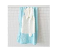 Stereoscopic - Manta de lana con diseño de orejas de conejo, para niños azul azul Talla:28.7X42.5 in