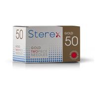 STEREX - TWO PIECE GOLD NEEDLES SIZE 003 SHORT - Box of 50 by Sterex