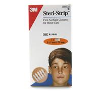 Steri Strip Tiras de Sutura Adhesiva 75 mm x 3 mm Estériles - Hipoalergénico Ayuda a la Cicatrización Heridas y Cortes Superficiales