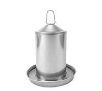 Sterico Bebedero para gallinas,Acero inoxidable 304,Libre de BPA,Sin bordes peligrosos,Antidesbordamiento,colgable y de pie,Bebedero para aves de corral,Dispensador de agua para gallinas 3 L