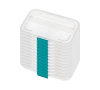 Sterilite 17248612 Caja dividida pequeña, caja transparente con pestillo de acuario azul, paquete de 12