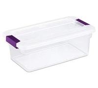 Sterilite 17511712 Caja de cierre ClearView de 6 cuartos de galón/5.7 litros, transparente con cierres de ciruela dulce, paquete de 12