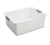 Sterilite Large Ultra Basket, Open Storage Bin to Organize Closets, Cabinets, Pantry, Shelving and Countertop Space, White, 1-Pack