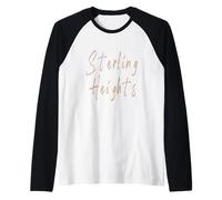 Sterling Heights Michigan Diseño Elegante Vintage Camiseta Manga Raglan