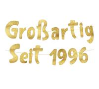 Sterling James Co. Banda 30 Años « Großartig Seit 1996 » Negro y Dorado Purpurina - Decoración de Cumpleaños, Regalo y Accesorios de Fiesta para Ella y Él