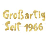 Sterling James Co. Banda 60 Años « Großartig Seit 1966 » Negro y Dorado Purpurina - Decoración de Cumpleaños, Regalo y Accesorios de Fiesta para Ella y Él