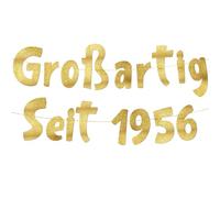 Sterling James Co. Banda 70 Años « Großartig Seit 1956 » Negro y Dorado Purpurina - Decoración de Cumpleaños, Regalo y Accesorios de Fiesta para Ella y Él
