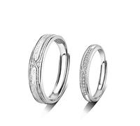 Sterling Metal Open Finger Ring S925 Sterling Metal Pareja ANILLAS ABIERTAS ABIERTAS Men y mujeres Regalos de letras de ring para estudiantes simples para el anillo de amantes, abertura ajustable