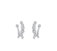 Sterling Silber Ohrringe, Ohrring Stecker Silber Geometrisch mit Zirkonia Beste Freundin Geschenke