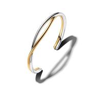 Sterling Silver and 14k Gold-Plated Open Bangle