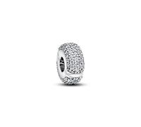Sterling Silver Clip with Clear Cubic Zirconia and Silicone Grip