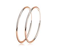 Sterling Silver Fine Hoop Earrings Circle Endless Loop- Jewellery for Women Girls Diameter Size: 20 30 40 50 60 mm