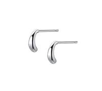Sterling Silver Mini Curved Bar Earrings for Women Girls 14K Plated Minimalist Tiny Short Bars Teardrop Stud Cartilage Tragus Post Hypoallergenic Dainty Jewelry Gifts